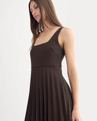 Drapey Crepe Mini Dress | Dark Chocolate