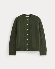 Cable Cardigan in Extrafine Luxe Merino | Dark Forest