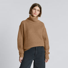 The Alpaca Oversized Turtleneck | Cappuccino