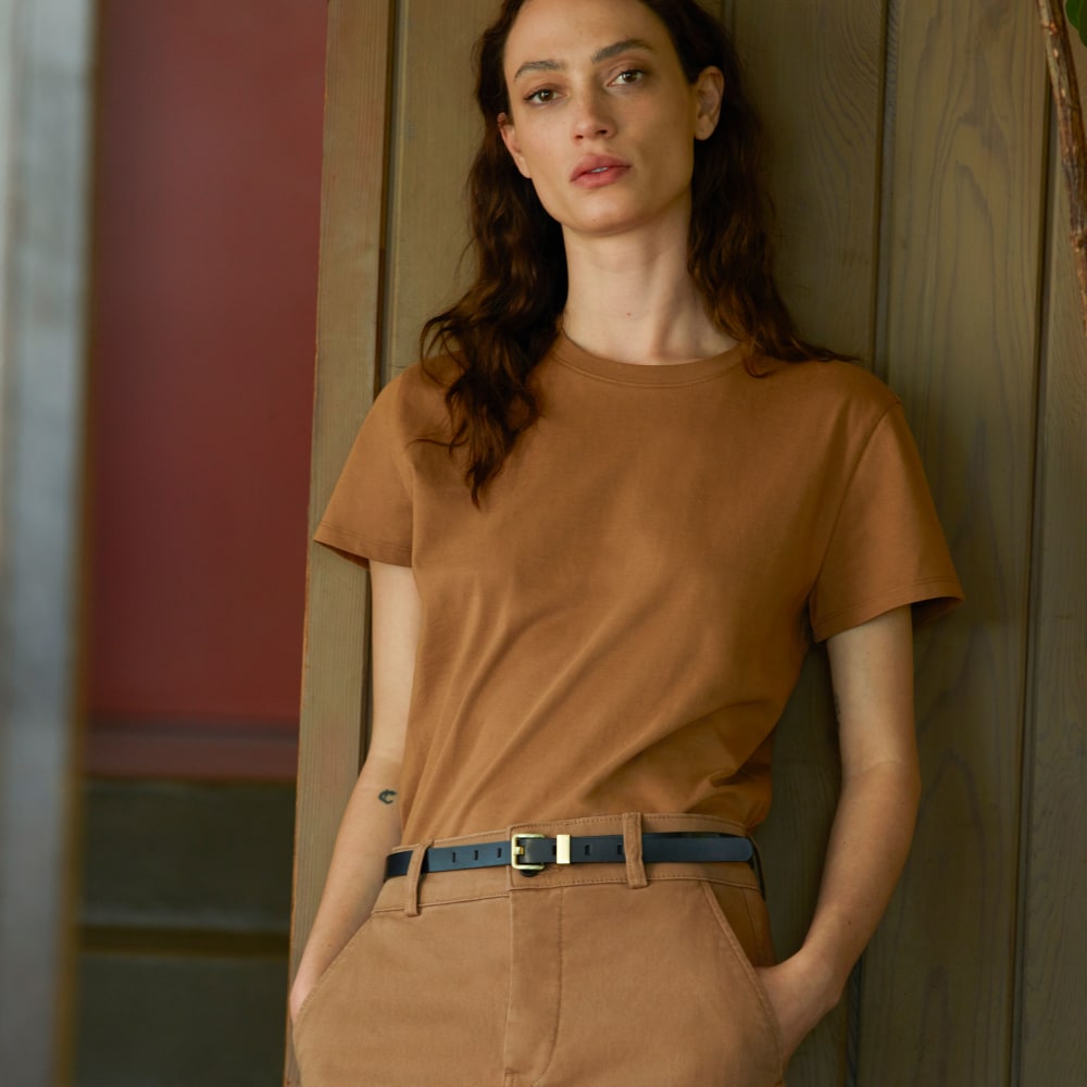 The Box-Cut Tee in Essential Cotton | Toasted Coconut | No Pocket