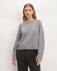 The Boxy Crew in Cashmere | Heathered Grey