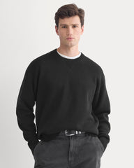 Luxe Merino Double-Knit Sweater |  Black