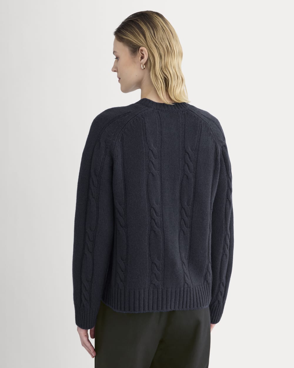 Cable Cardigan in Extrafine Luxe Merino | Navy