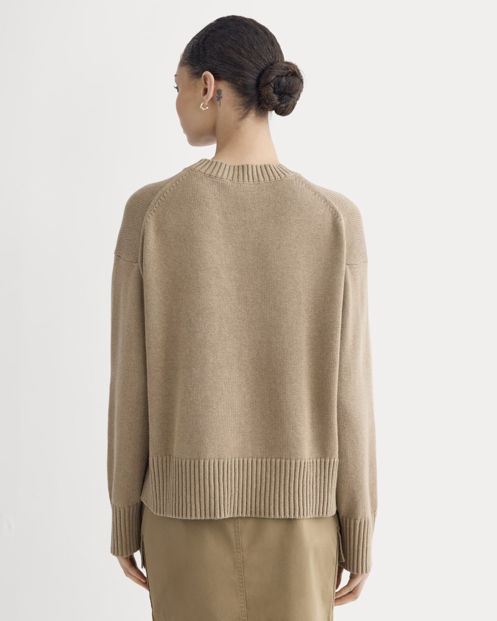 The Boxy Sweater in Everyday Cotton | Dark Heathered Camel