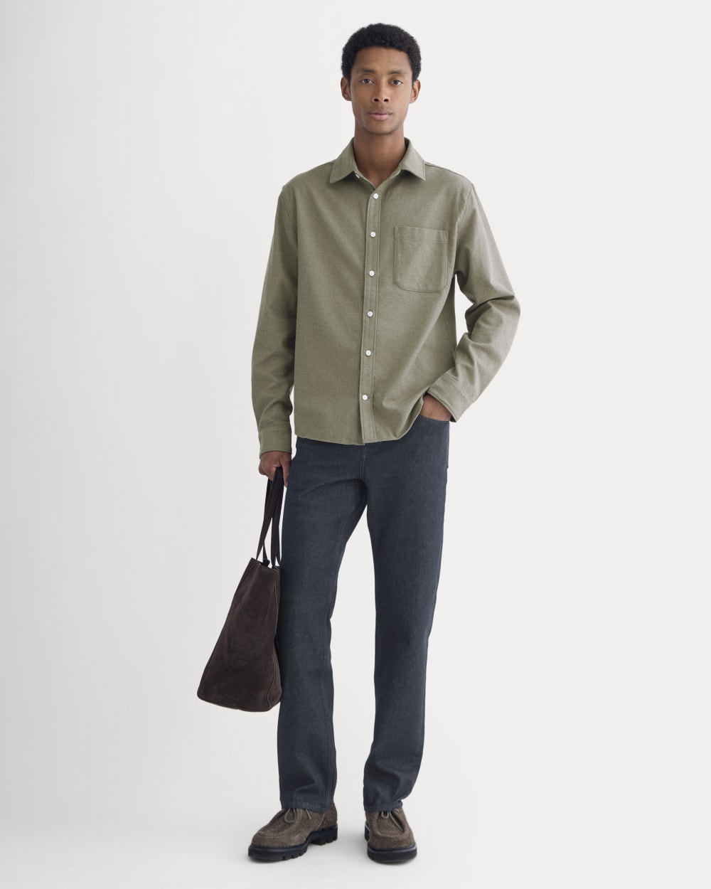 Brushed Flannel Shirt | Heathered Thyme