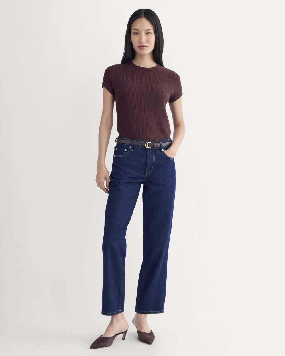 Shrunken Tee in Cozy Waffle | Heathered Port Royale