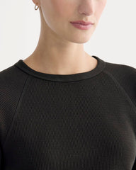 Slim-Fit Crew in Cozy Waffle | Black