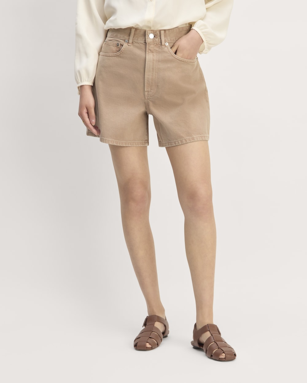 The A-Line Denim Short | Neutral Chanterelle