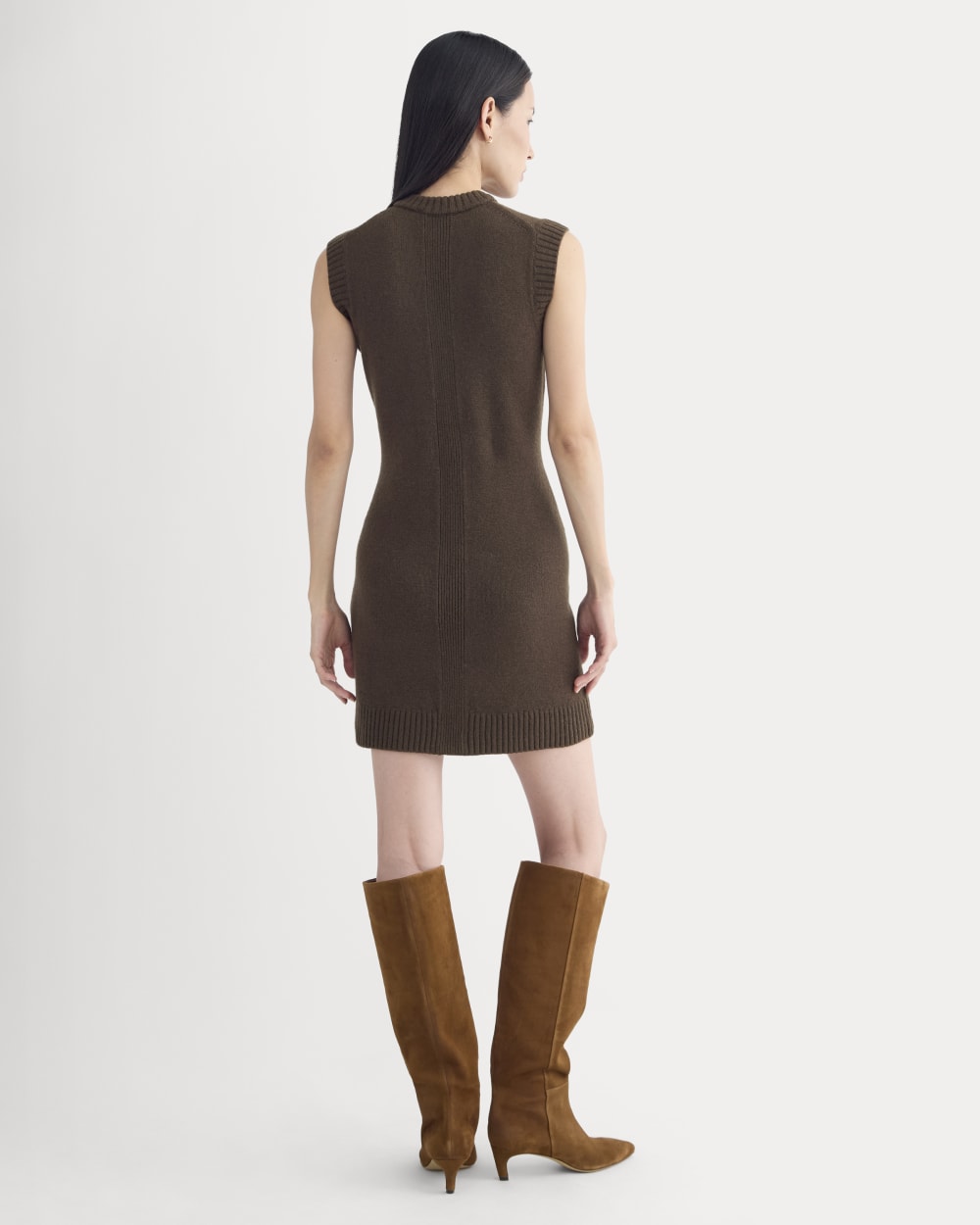 Sweater Mini Dress in Luxe Merino | Coffee Bean