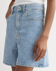 The A-Line Denim Short | Light Indigo