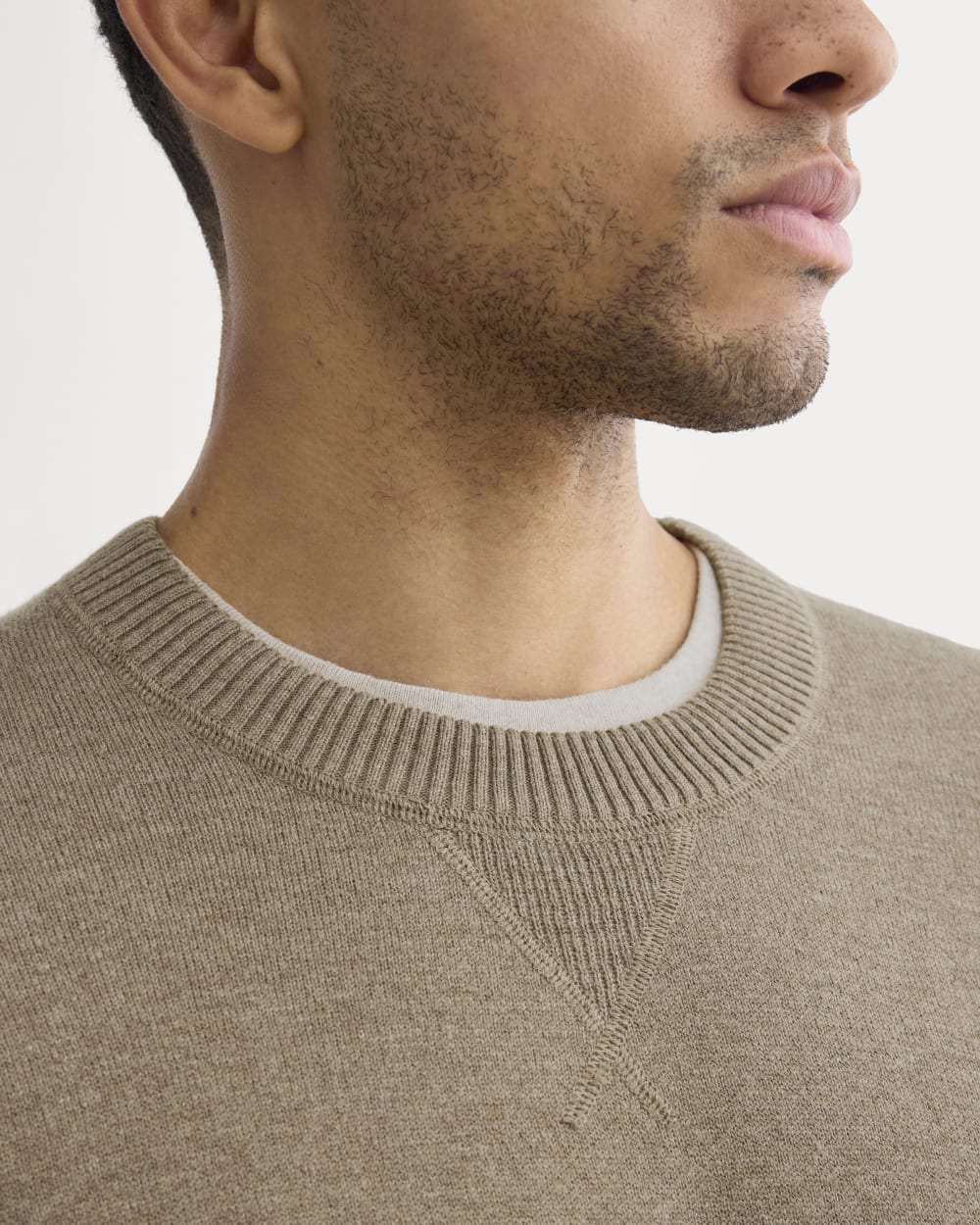 Luxe Merino Double-Knit Sweater | Taupe Melange