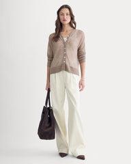 The Air Alpaca ™ High V Cardigan | Heathered Chocolate Chip
