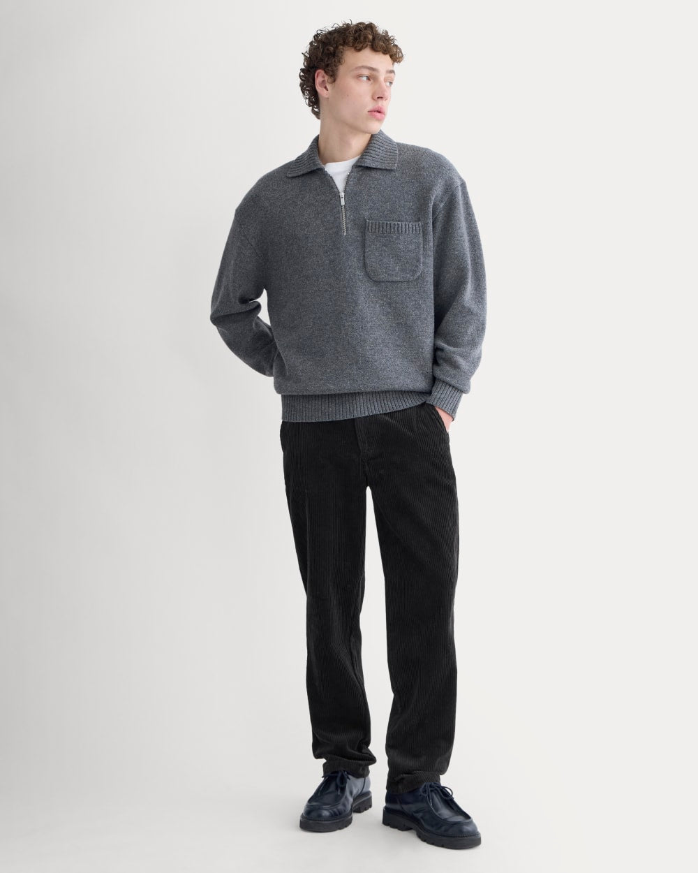 Luxe Merino Quarter-Zip Pullover | Heathered Charcoal