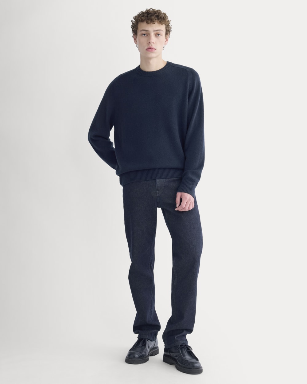 Midweight Cashmere Crew |  Navy
