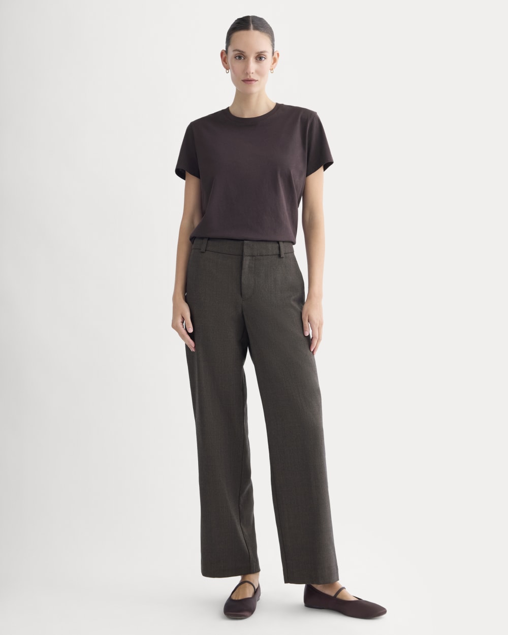 The Box-Cut Tee in Essential Cotton | Dark Chocolate | No Pocket