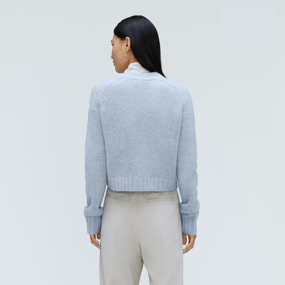 The Alpaca V-Neck Cropped Cardigan | Mist