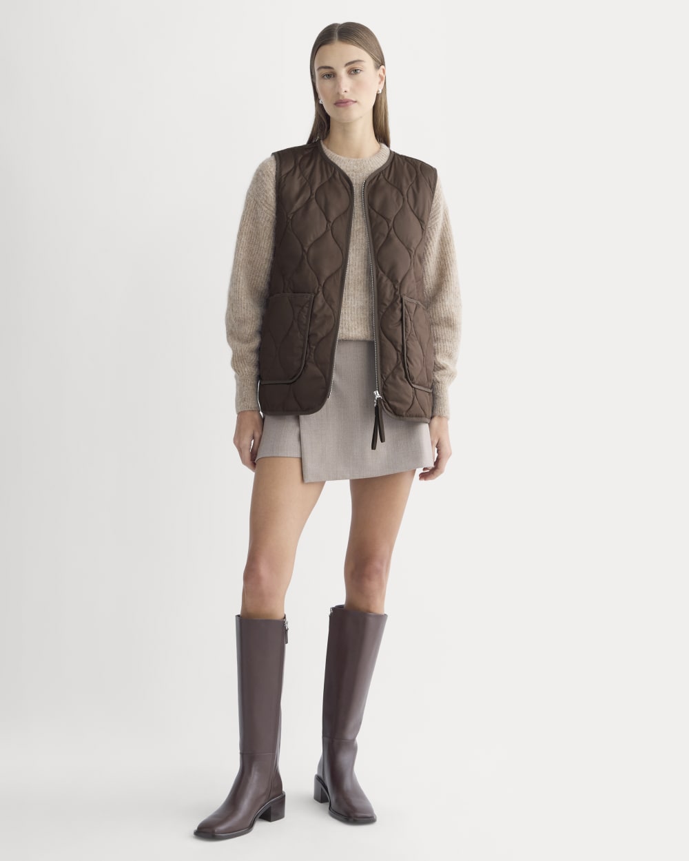 ReNew Quilted Vest | Coffee Bean