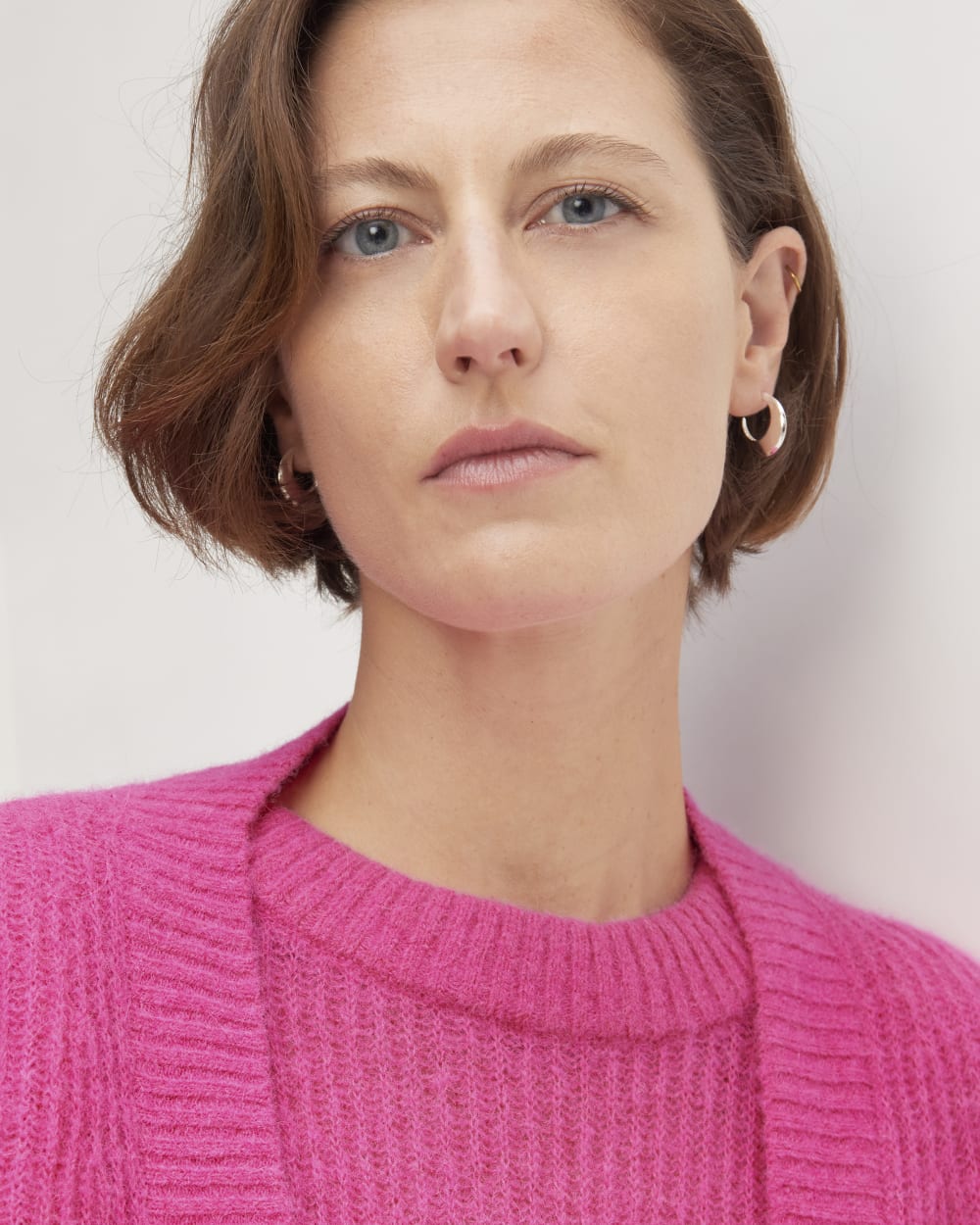 The Alpaca Oversized Cardigan | Fuchsia Pink