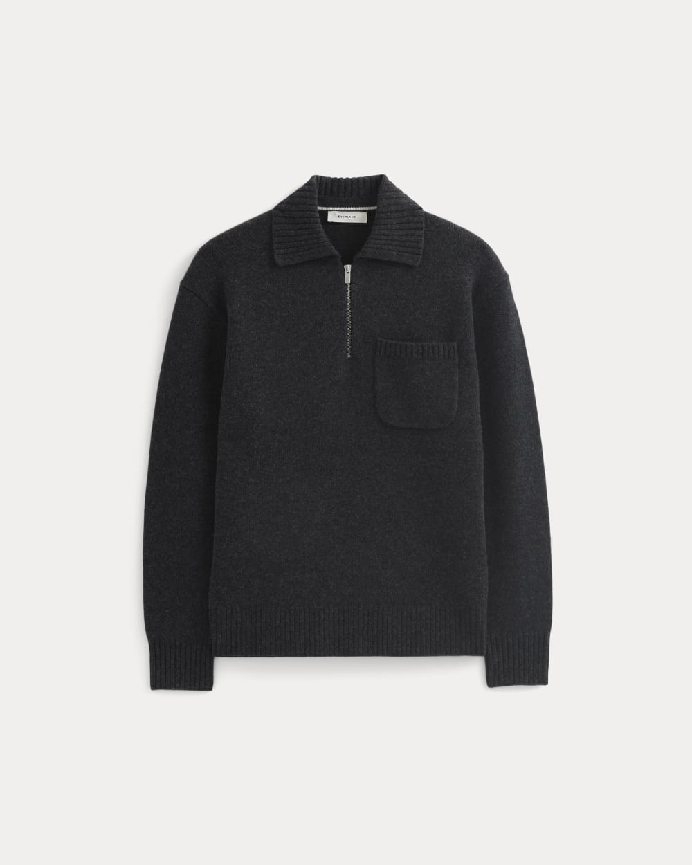 Luxe Merino Quarter-Zip Pullover | Heathered Black