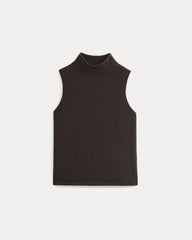 Cashmere Funnel-Neck Tank | Dark Chocolate