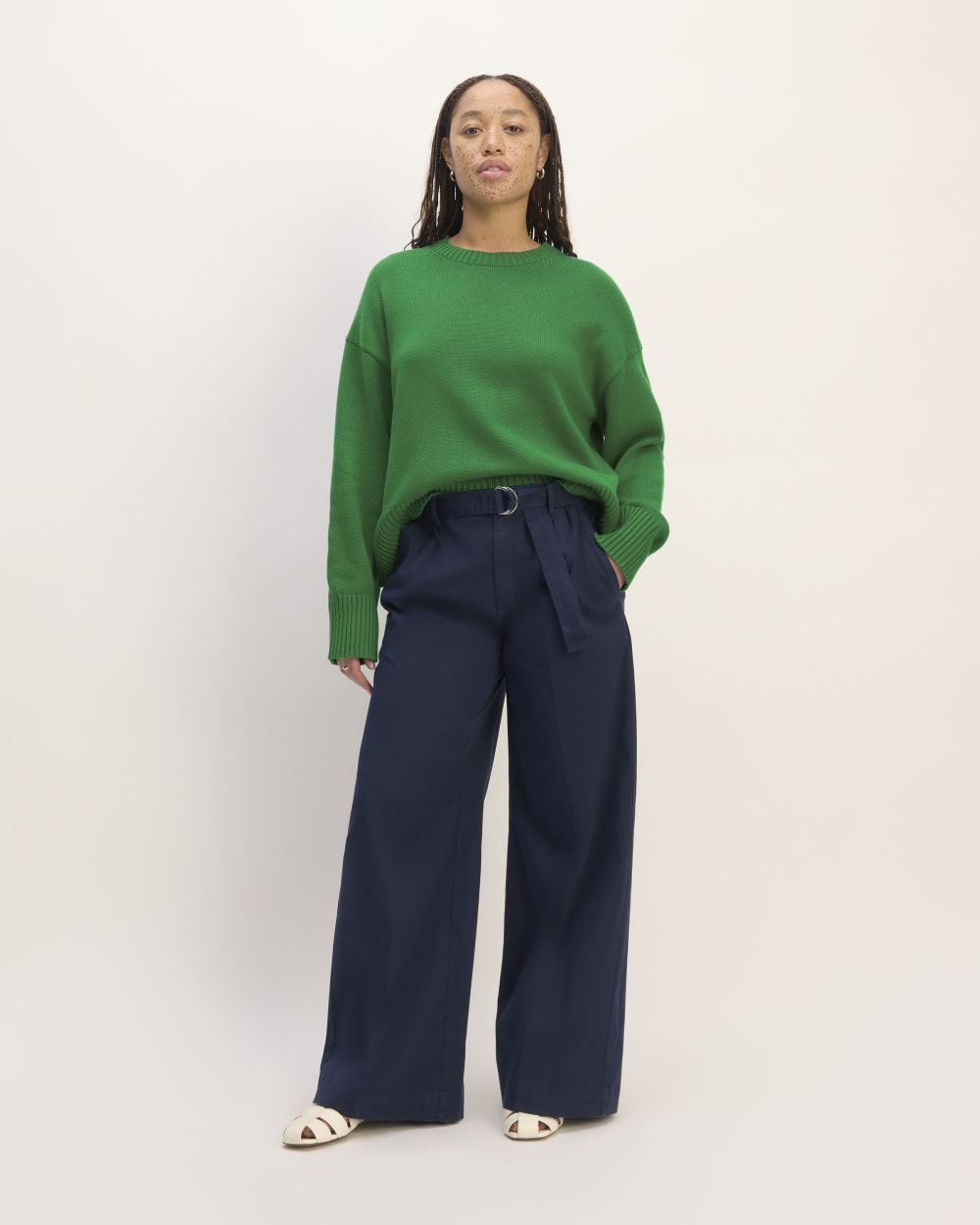 The Boxy Sweater in Everyday Cotton | Grass Green