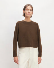 The Boxy Crew in Cashmere | Heather Cocoa