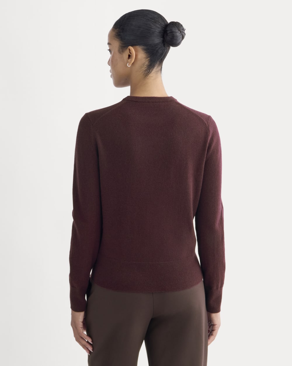 Cashmere Slim Crew Sweater | Wine