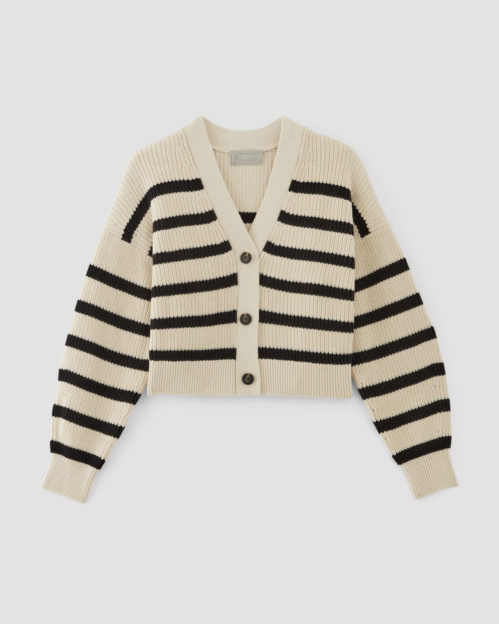 The Boxy Cardigan in Everyday Cotton | Canvas / Black