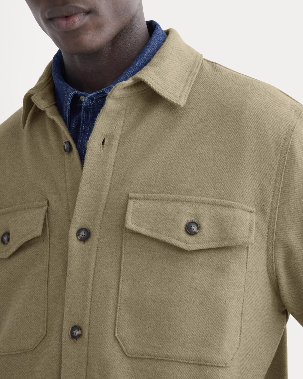 Heavyweight Waffle Twill Overshirt | Dark Heathered Camel