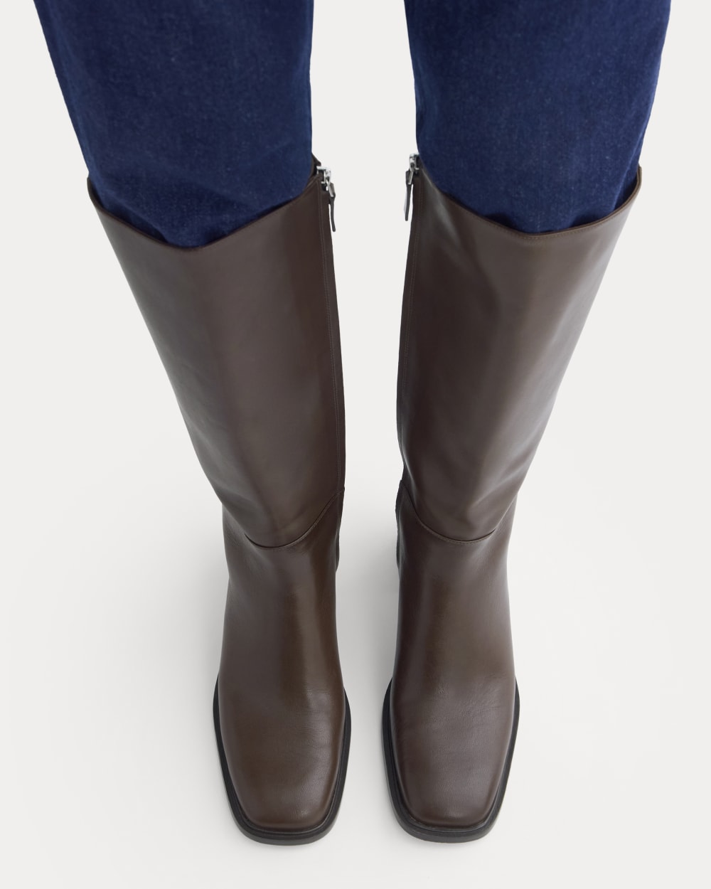 Leather Knee-High City Boot | Deep Brown