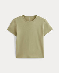 The Box-Cut Tee in Cotton Linen | Eucalyptus