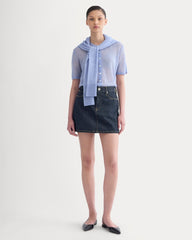 The Air Alpaca™ Short-Sleeve Cardigan | Soft Blue