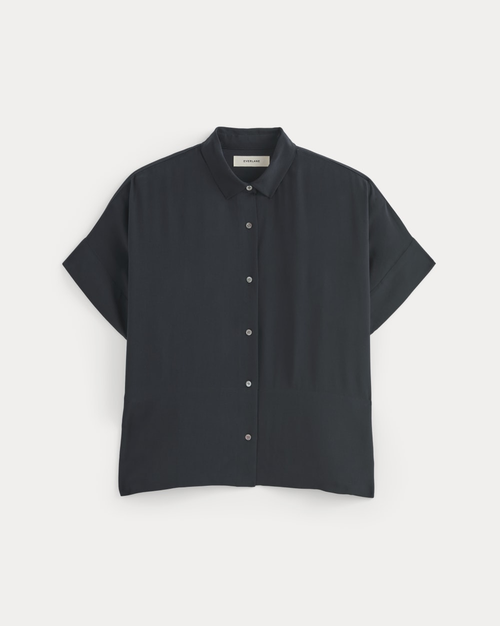 The Boxy Shirt in Washable Silk | Navy