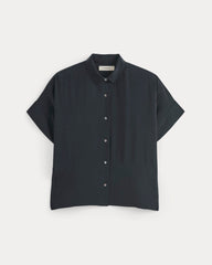 The Boxy Shirt in Washable Silk | Navy