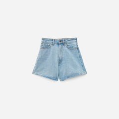 The A-Line Denim Short | Powder Blue