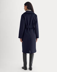 ReWool Belted Blanket Coat | Deep Navy