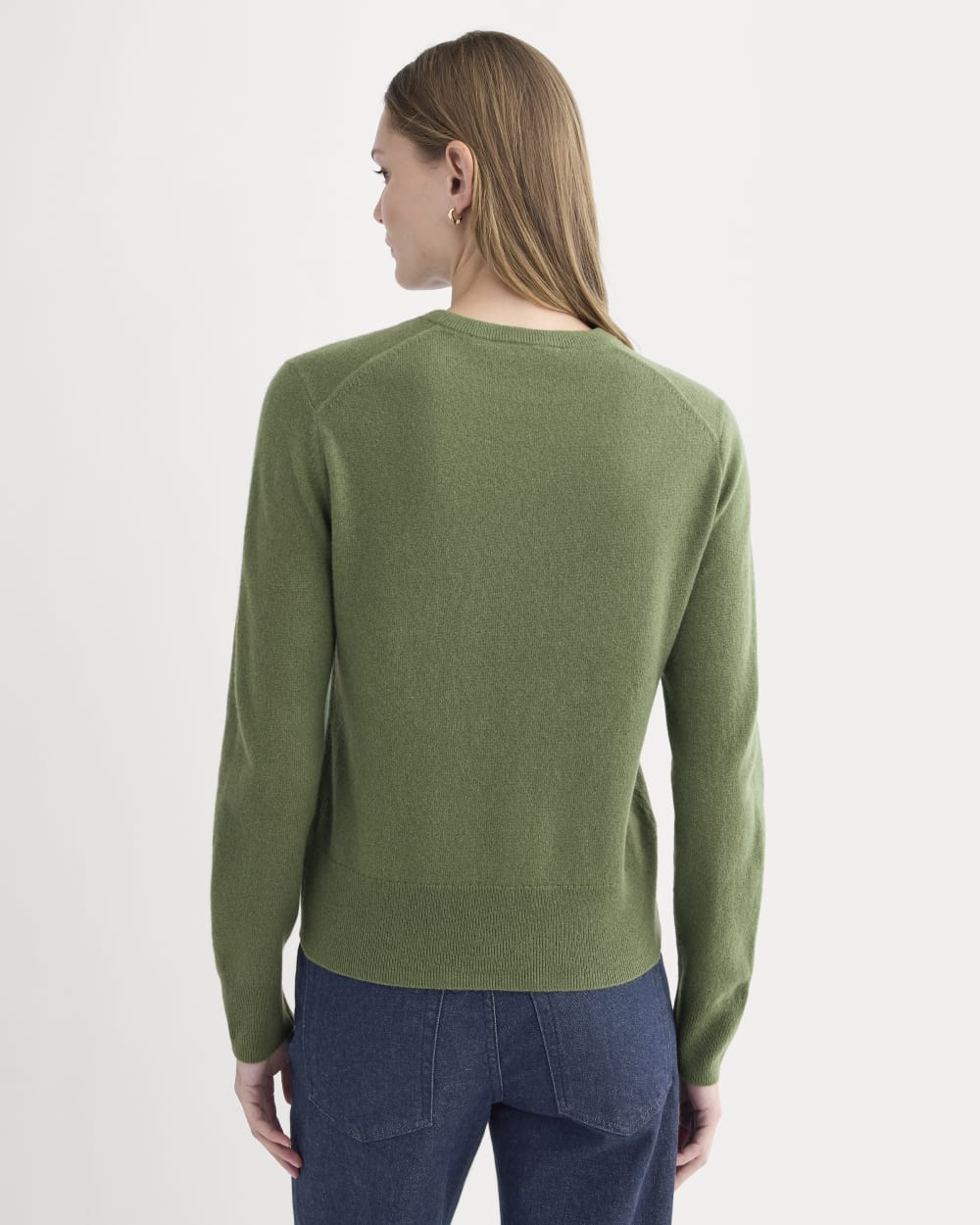Cashmere Slim Crew Sweater | Forest Green