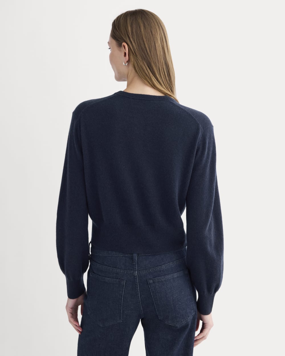 Cashmere Cropped Cardigan | Navy