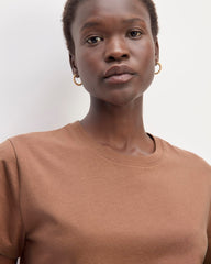 The Box-Cut Tee in Essential Cotton | Carob Brown | No Pocket