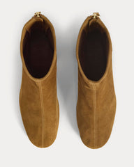 Leather Curved-Heel Boot | Russet