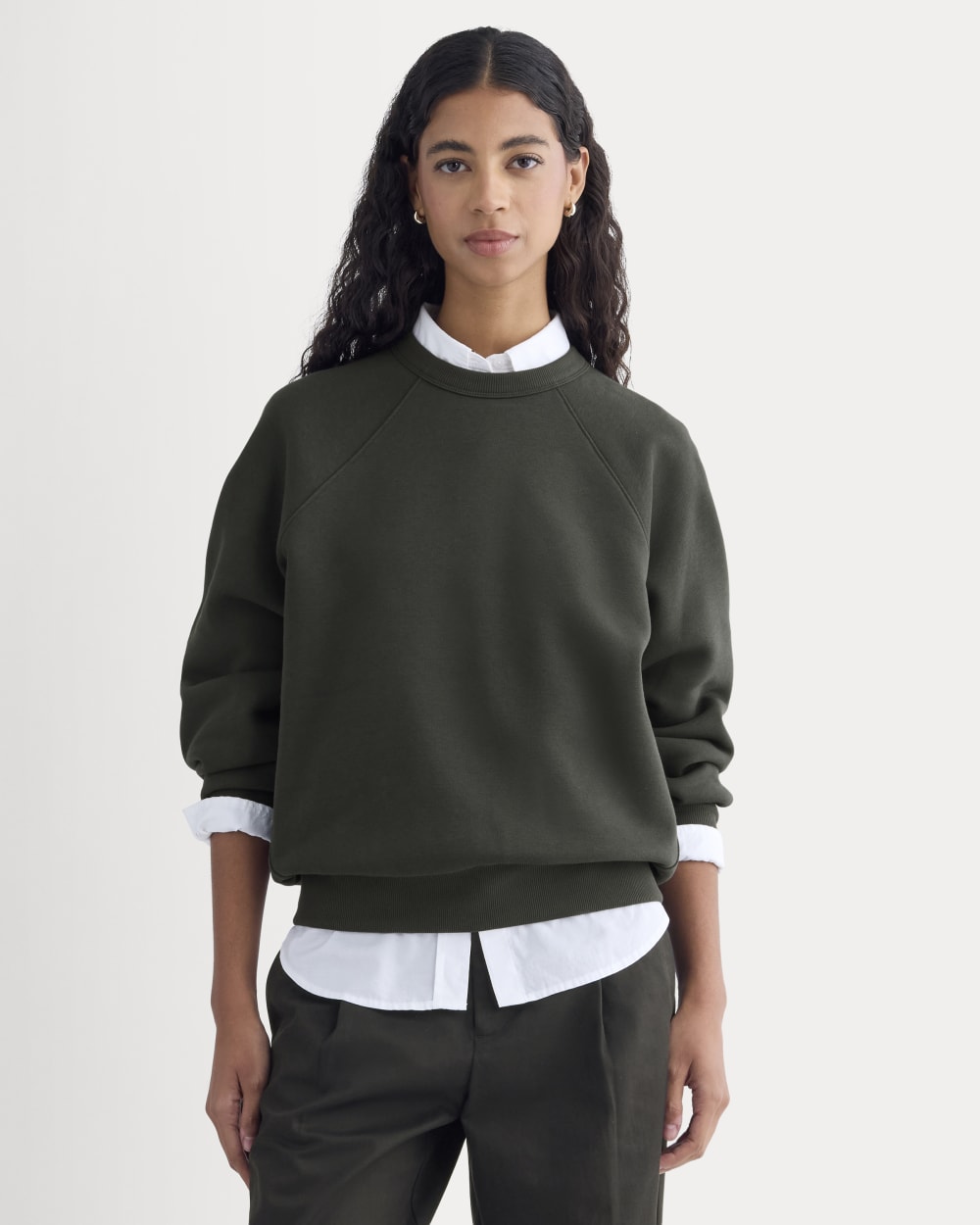 Luxe Fleece Raglan Crewneck | Washed Black