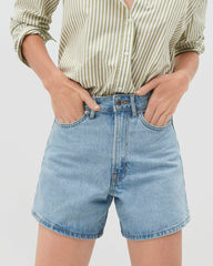 The A-Line Denim Short | Powder Blue