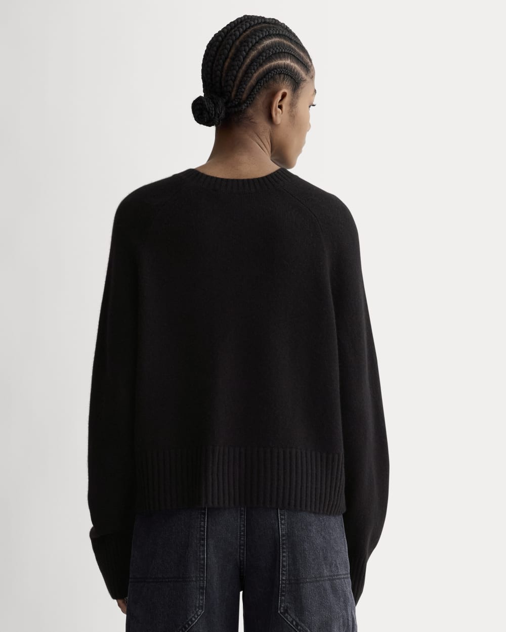 The Boxy Crew in Cashmere | Black