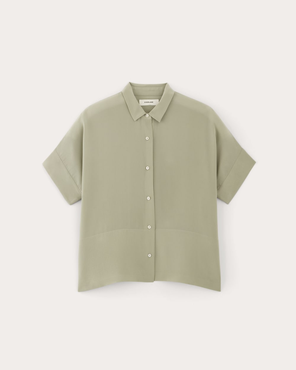 The Boxy Shirt in Washable Silk | Seagrass