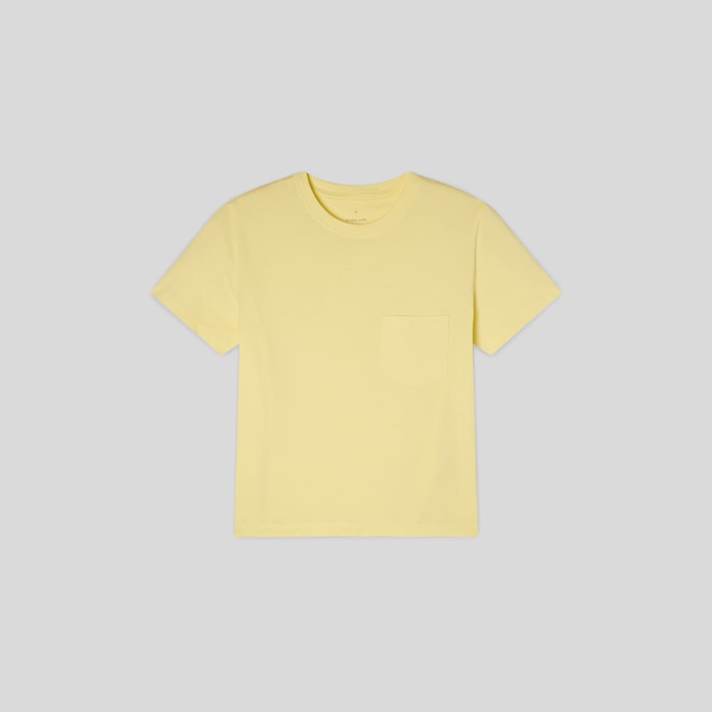 The Box-Cut Tee in Essential Cotton | Pale Yellow | Pocket