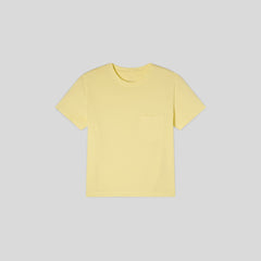 The Box-Cut Tee in Essential Cotton | Pale Yellow | Pocket