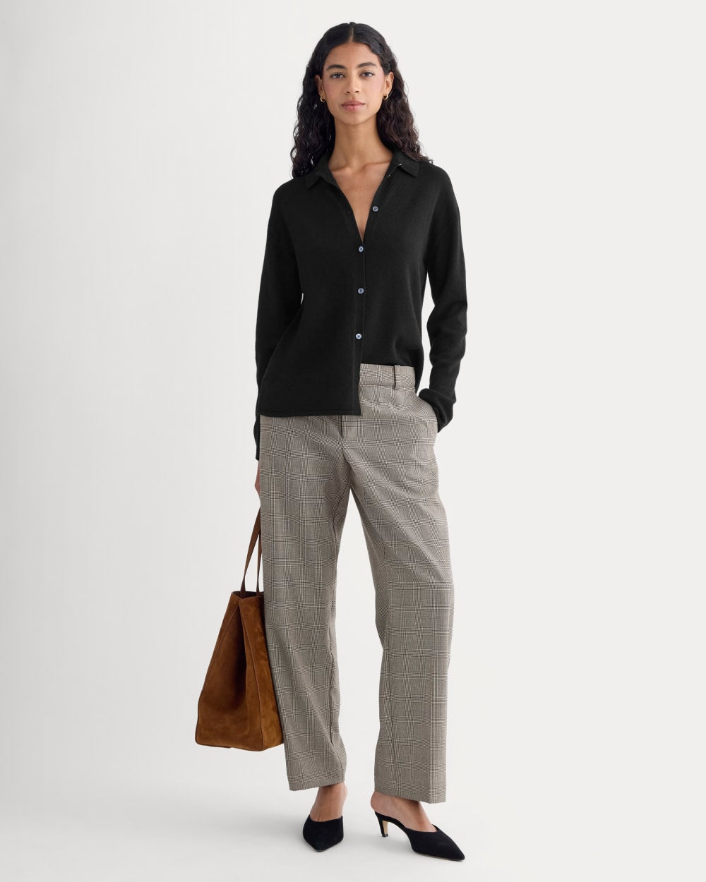 Cashmere Button-Up Shirt | Black