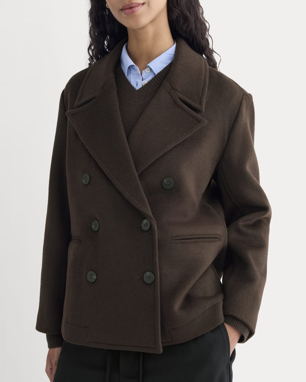 ReWool Short Peacoat | Dark Chocolate