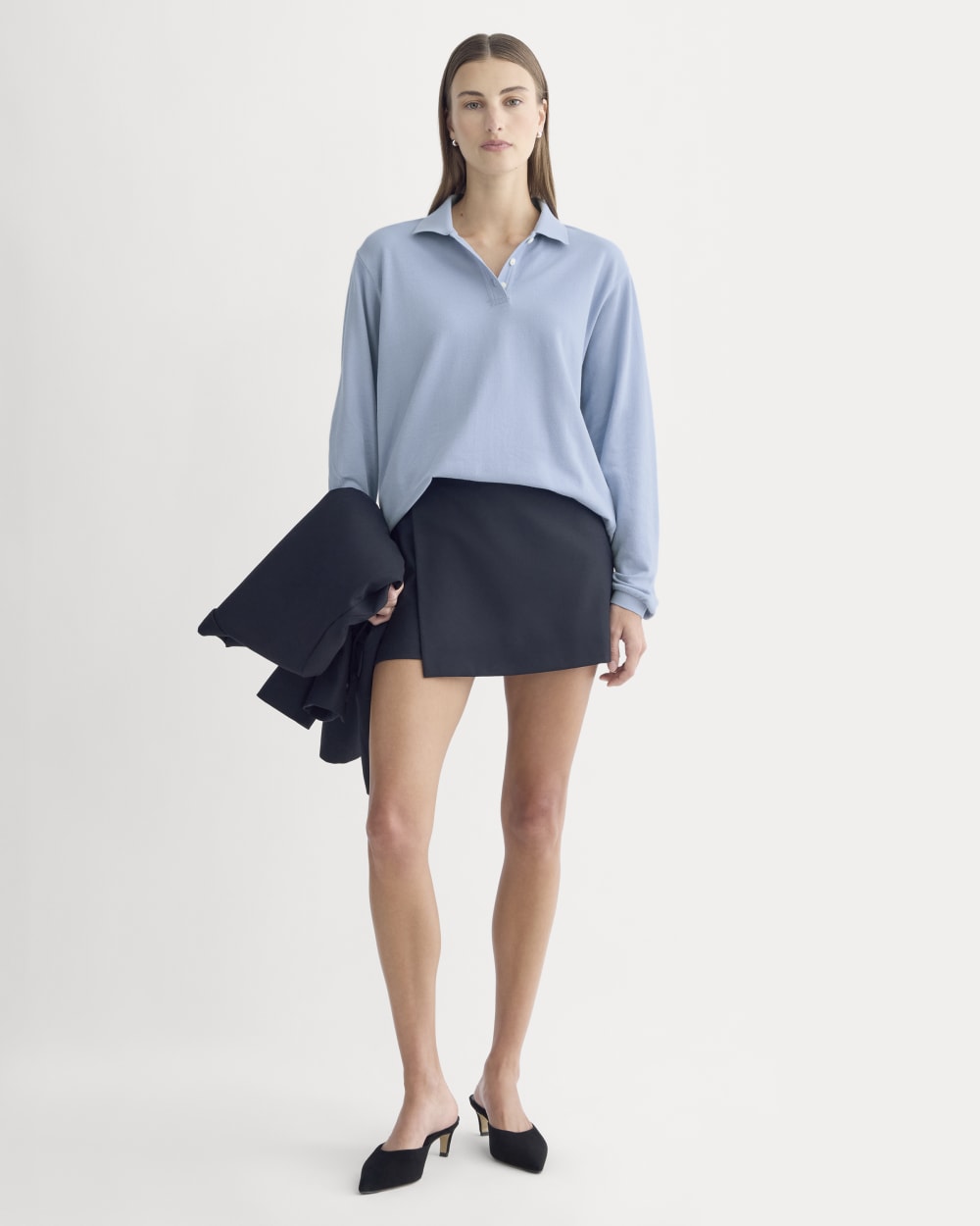 Oversized Pique Polo | Soft Blue