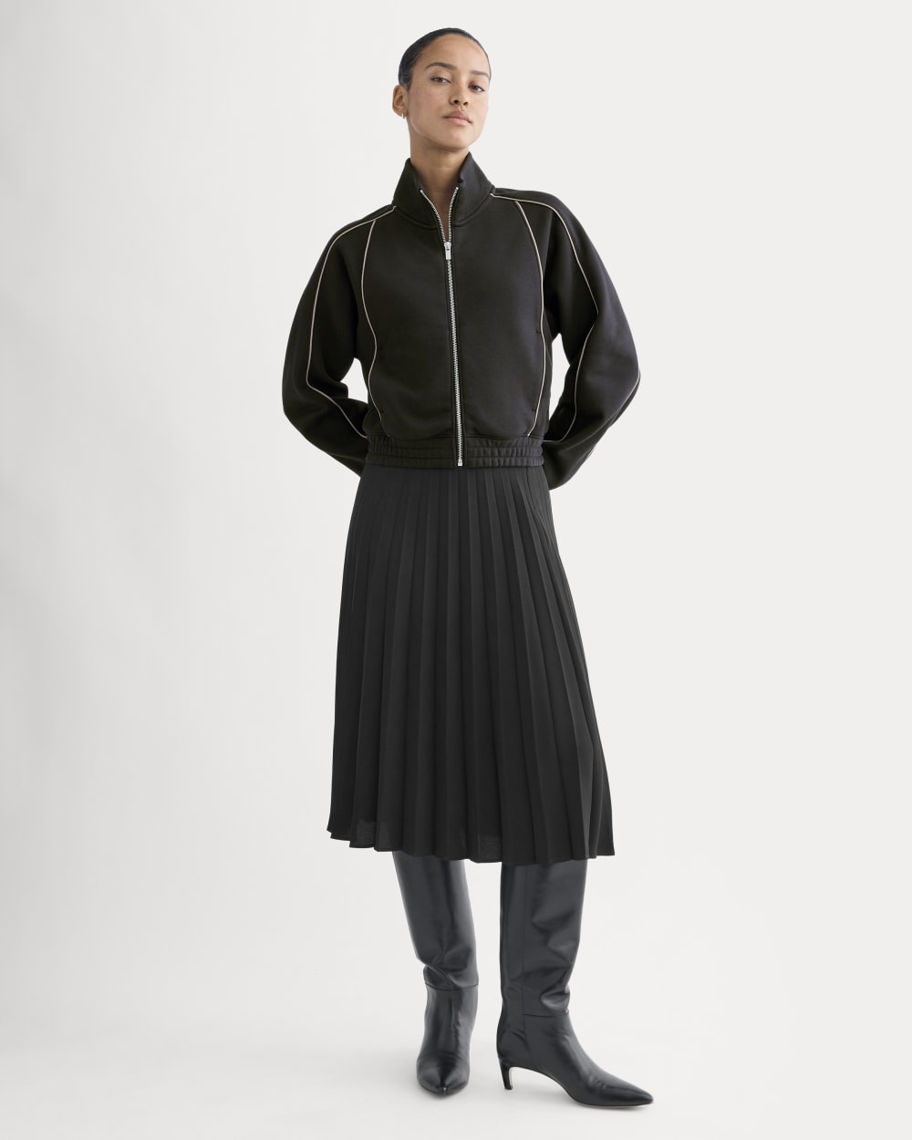 Luxe Fleece Track Jacket | Black